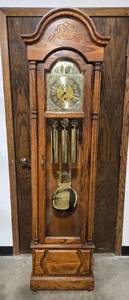 lot 200 image: Howard Miller Grandfather Clock with Tempus Fugit Dial - needs maintenance