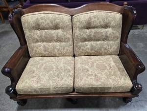 lot 210 image: Vintage Loveseat with Floral Pattern Upholstery