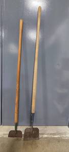 lot 226 image: Set of 2 Used Garden Hoes with Wooden Handles
