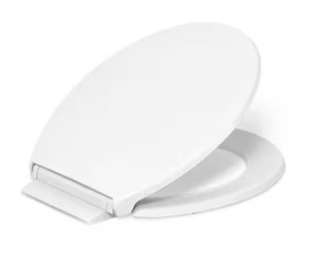 lot 28 image: KOHLER Highline Round Grip Tight Bumpers, Soft Close Toilet Seat in White