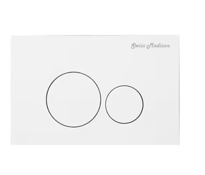 lot 33 image: Swiss Madison 0.81.28 GPF Wall Mount Dual Flush Actuator Push Button Plate in White