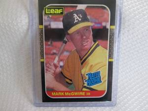 lot 205 image: 1987 Leaf Mark McGwire Rookie Card...