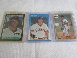 lot 210 image: 1987 Will Clark Topps, Fleer & Donr...