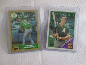 lot 236 image: 1987 & 1988 Topps Mark McGwire Card...