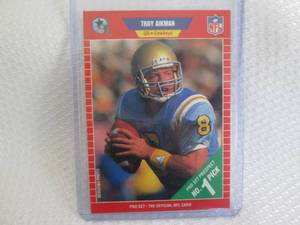 lot 112 image: 1989 ProSet Troy Aikman Rookie Card...