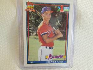 lot 129 image: 1991 Topps Chipper Jones Rookie Car...