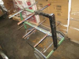lot 263 image: Metal spool rack cart...