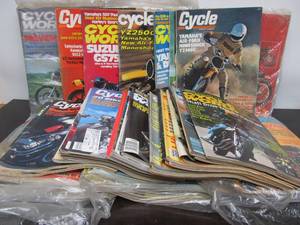 lot 45 image: Very Nice Large Lot of Vintage 1970s Motorcycle Magazines - Cycle World, Cycle Guide etc