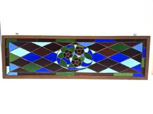 lot 206 image: Very Nice Rectangular Stained Glass Window 