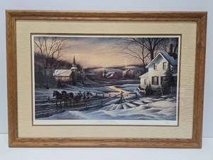 lot 211 image: Framed Signed Print by Terry Redlin - Together for the Season