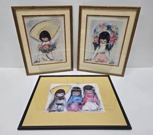 lot 215 image: Group of 3 Framed DeGrazia Prints