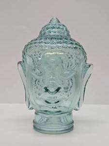 lot 217 image: Vintage Glass Buddha Head Sculpture 