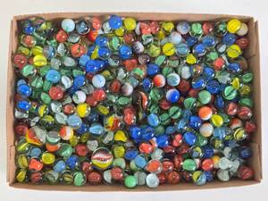 lot 230 image: Gallon Bag Full of Vintage etc Glass Marbles