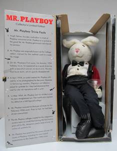 lot 97 image: LARGE Vintage Mr. Playboy Plush Bunny wOriginal Box