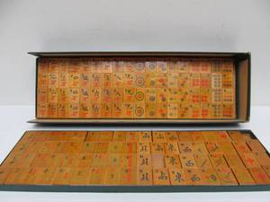 lot 104 image: Antique 1920s Mahjong Set wOriginal Box - Ancient Game of the Mandarins