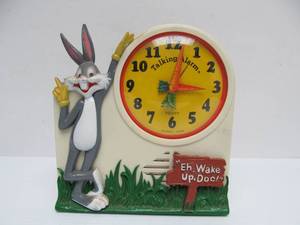 lot 89 image: Vintage 1970s BUGS BUNNY Talking Alarm Clock