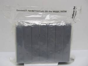 lot 117 image: Lot of 7 NHMTG (Colt) AR-15 RifleGun 20-Round Magazines