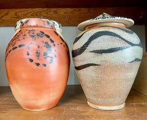 lot 137 image: 2 Very Nice Signed STEINWALL Studio Art Pottery Vases