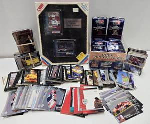 lot 253 image: LARGE Lot of 90s era Racing Cards including Unopened Packs