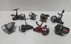lot 192 image: Lot of 8 Assorted Fishing Reels wLine 