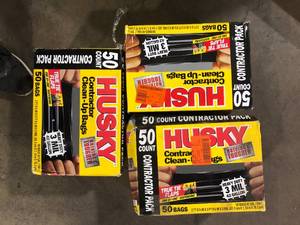lot 46 image: Lot of Husky Garbage Bags   Customer Returns See Pictures