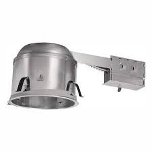 lot 55 image: HALO H27 6 in. Aluminum Recessed Lighting Housing for Remodel Shallow Ceiling Insulation Contact Air-Tite (6-Pack)    Customer Returns See Pictures