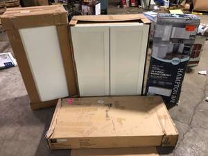 lot 33 image: Lot of Assorted Kitchen Cabinets Various Models and Conditions  Customer Returns See Pictures
