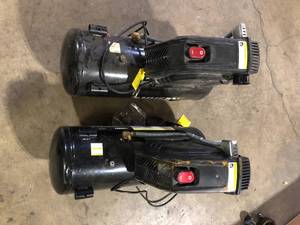 lot 43 image: Lot of Husky 8 Gal. 150 PSI Portable Electric Oil-Free Horizontal Hotdog Air Compressor with Rubber Wheels and 1-Quick Coupler For Parts Customer Returns See Pictures