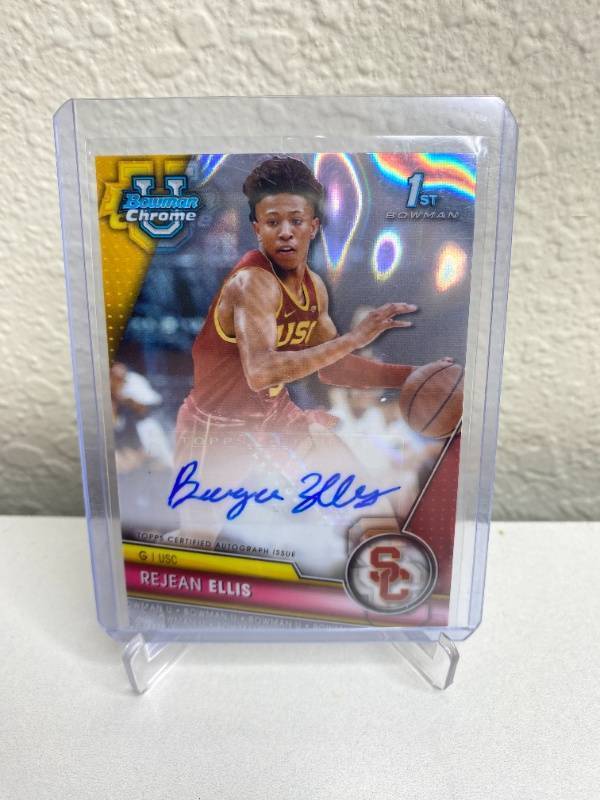 lot 332 image: Rejean Ellis USC Autographed Bowman Chrome Basketball Card - 074199 M