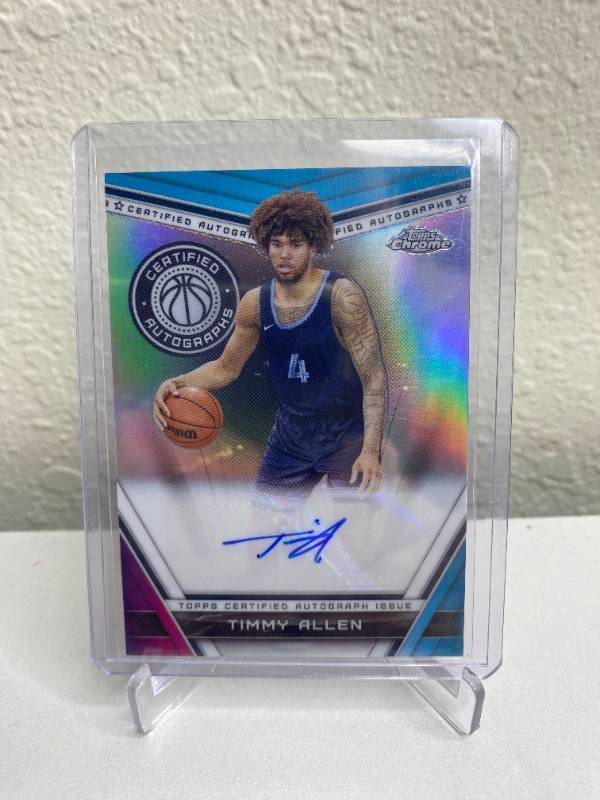 lot 338 image: 2024 Topps Chrome Timmy Allen Autographed Basketball Card M
