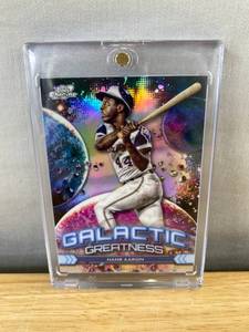 lot 66B image: Hank Aaron 2024 Galactic Greatness Topps Chrome MLB Baseball Card N