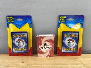 Brand New Pokemon Card Lot - 2 Sealed 20-Card Packs with Foil Cards & Gravity Booster 60-Card Pack *T