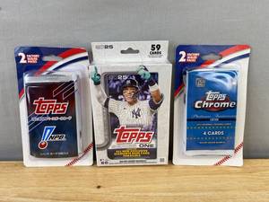 lot 222 image: Brand New Topps MLB & NPB Factory Sealed Card Packs - 2021 Chrome, 2021 NPB, 2025 Series 1 T