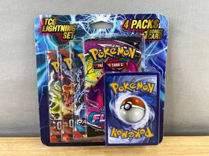 lot 12A image: Brand New Pokemon TCG Lightning Set - 4 Booster Packs  1 Bonus Card T
