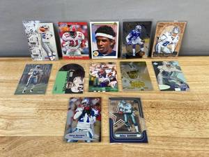 lot 240 image: 12 Deion Sanders NFL Football Cards - Cowboys, Falcons J