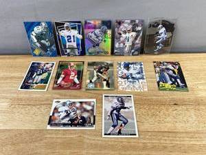 lot 241 image: 12 Deion Sanders NFL Football Cards - Redskins, Falcons, Cowboys J