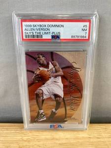 lot 245 image: 1999 SkyBox Dominion Allen Iverson Skys The Limit-Plus NBA Card - Graded PSA 7 J