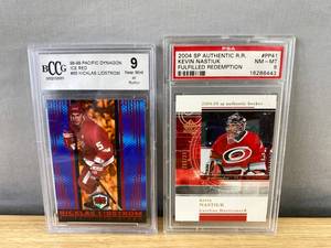 lot 248 image: 2 Graded Hockey Card Lot 98-99 Lidstrom BCCG 9 & 2004 Nastuiuk PSA 8 J