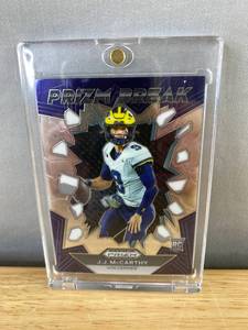 lot 293 image: 2024 Panini Prizm Break J.J. McCarthy Rookie Card - Michigan Wolverines N
