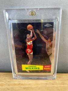 lot 294 image: 2008 Dominique Wilkins Atlanta Hawks Topps Chrome NBA Basketball Card N