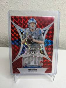 lot 419 image: Jared Goff Epic Performers Red Mosaic NFL Detroit Lions Football Trading Card M