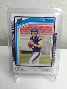 lot 430 image: 2023 Donruss J.J. McCarthy NFL Rated Rookie Football Card - Minnesota Vikings M