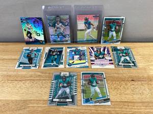 lot 810 image: Jacksonville Jaguars NFL Football 11 Card Lot - Trevor Lawrence, Tank Bigsby & More J