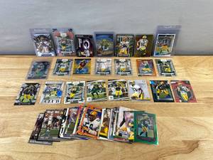 lot 821 image: Green Bay Packers NFL Football Card Lot - Rookies, Stars & Inserts J