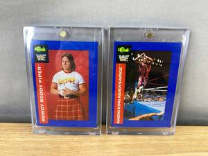 lot 74B image: WWF Trading Cards Macho King Randy Savage & Rowdy Roddy Piper N