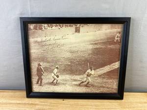 lot 263 image: Babe Ruth My 60th Home Run Framed 11x14 Print with Facsimile Signature N