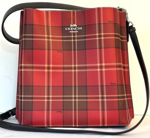 lot 22 image: Coach 1941 Shoulder Bag  Coach Mollie Bucket Bag with Tartan Print