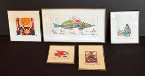 lot 160 image: Five Petite Limited Edition Prints by Kiki Suarez and Block including Felicidades, Dragoncillo, Para Ti and More