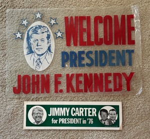 lot 190 image: Presidential Political Memorabilia for John F. Kennedy and Jimmy Carter