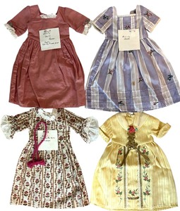 lot 117A image: Set of Four American Girl Felicity Dresses including American Girl Doll Felicity Rose Garden Gown and Felicitys Tea Lesson Yellow Dress